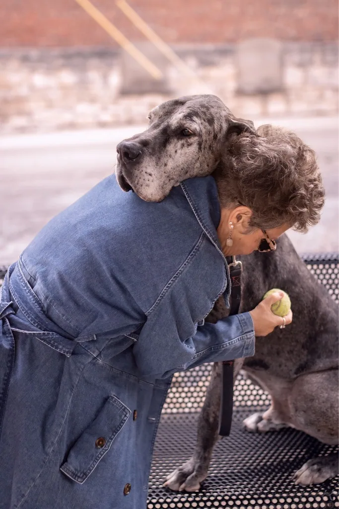 Joni with her Great Dane Max
